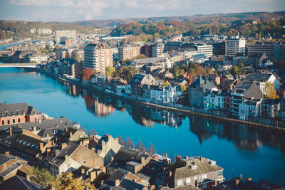 High angle view of city