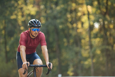 Man riding bicycle