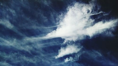 Low angle view of vapor trail in sky