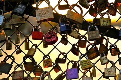 Full frame shot of padlocks