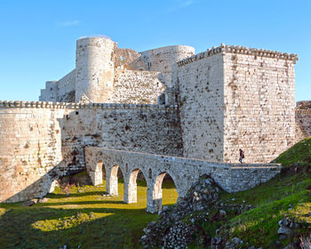 Krak des chevaliers in syria, a magnificent medieval castle built in the 1100's by the crusaders. 