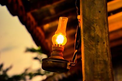 Close-up of illuminated light bulb