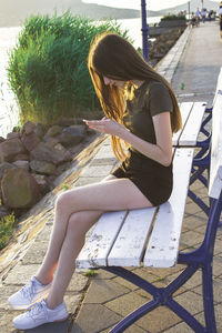 Woman sitting on chair