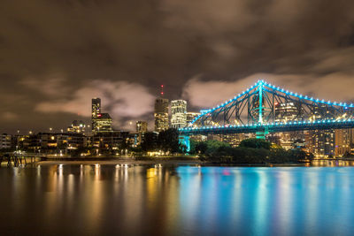 Illuminated city at night