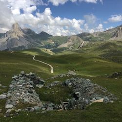 Scenic view of mountains against sky