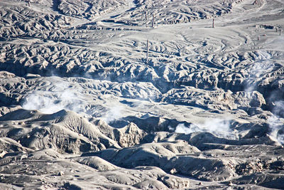 Aerial view of snowcapped mountains