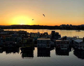 Harbor sunset at victoria, british columbia , canada