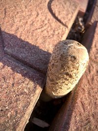 High angle view of old metal structure