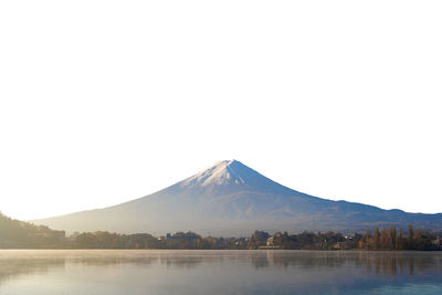 Scenic view of lake against clear sky