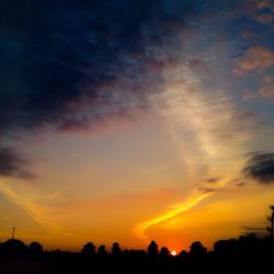 Silhouette of landscape at sunset