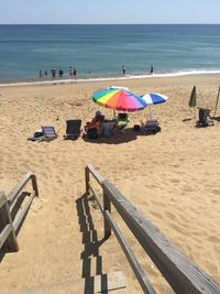 View of people on beach