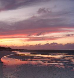 Scenic view of sea against dramatic sky