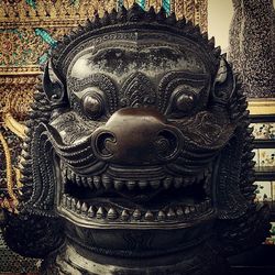 Close-up of carving on wall