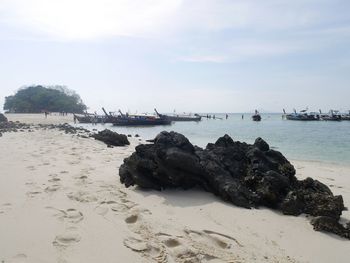 Scenic view of beach against sky