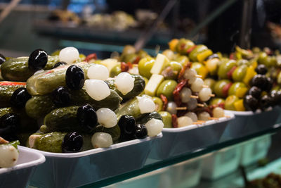 Close-up of fruits for sale at market stall