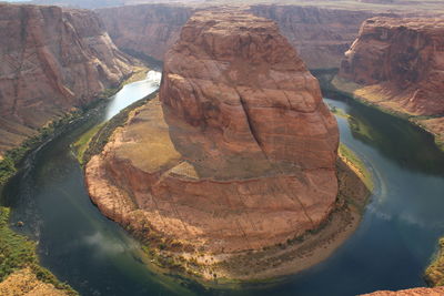 High angle view of river