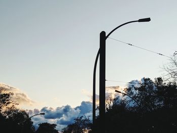 Street light against sky during sunset