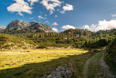 Impressive mountain landscape. piani eterni, dolomiti bellunesi national park, italy