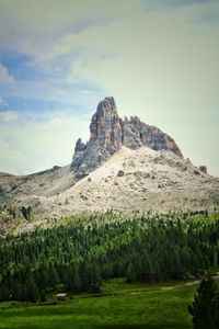 Rock formations on landscape against sky