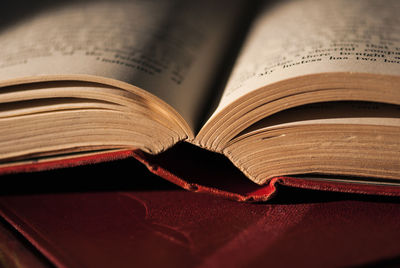 Close-up of open book