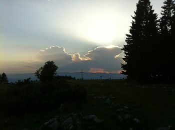 Scenic view of landscape at sunset