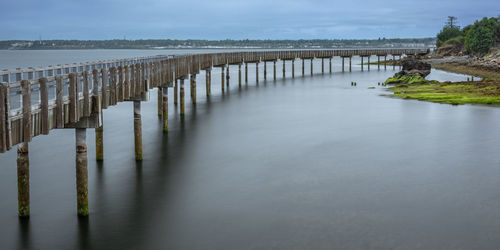 Pier over sea against sky