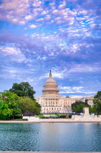 View of historic building against cloudy sky