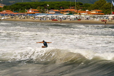 Man surfing in sea