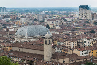 High angle view of buildings in city