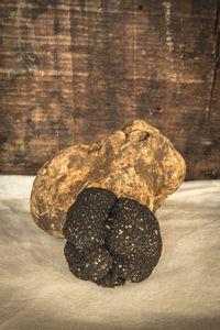 Close-up of bread on rock