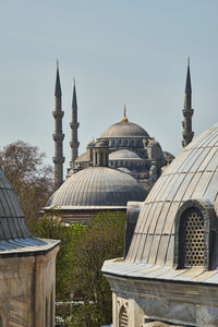 Blue mosque roofs view