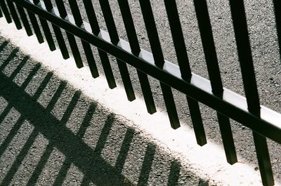 High angle view of railing