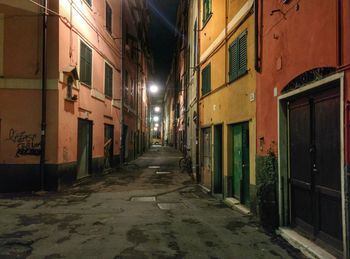 Narrow alley along buildings