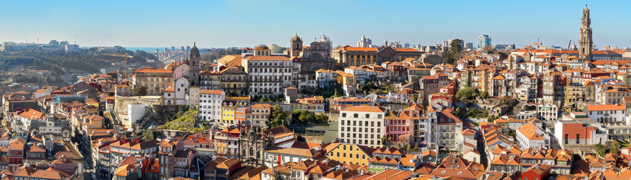 High angle view of townscape against sky