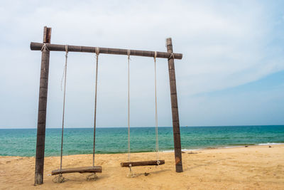 Scenic view of beach against sky