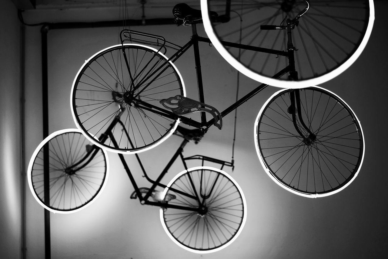 CLOSE-UP OF BICYCLES