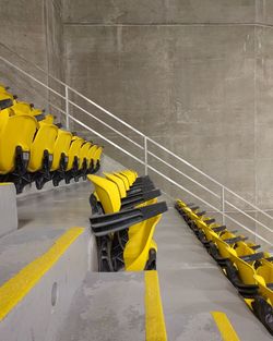 High angle view of yellow construction site