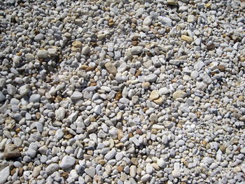 Full frame shot of pebbles on beach