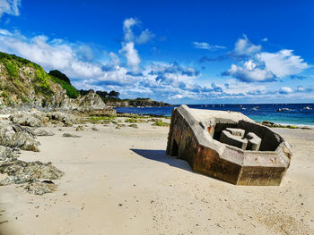 Scenic view of beach against sky