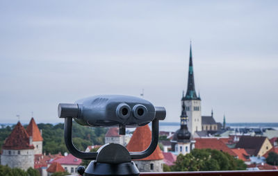 Close-up of cityscape against sky