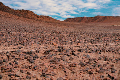 Scenic view of desert against sky