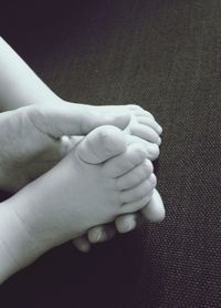 Close-up of baby hand