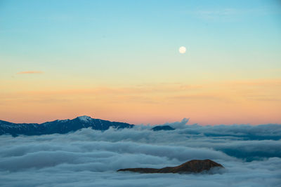 Scenic view of sea at sunset