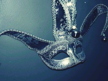 Close-up of water against blue sky