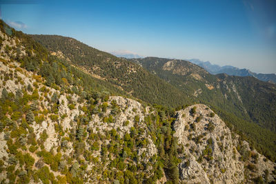 Scenic view of mountains against clear sky