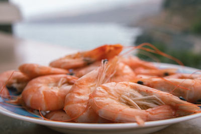 Close-up of seafood in plate