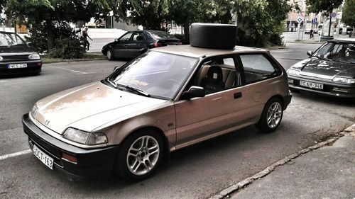 Car parked on road