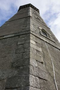 Low angle view of building against cloudy sky