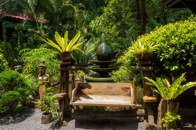 View of sculpture in garden