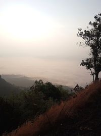 Scenic view of mountains against clear sky